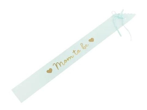 Dekoracja Szarfa Mom to be, jasny tiffany blue, 75 cm Partydeco (SBS1-011TJ)