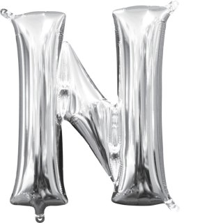 Balon foliowy balon mini literka N srebrna Amscan (3303801)