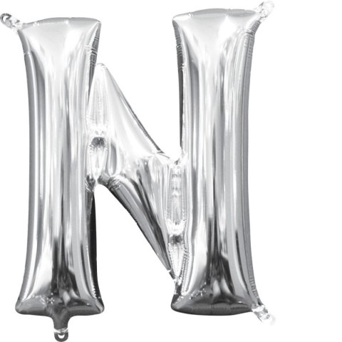Balon foliowy balon mini literka N srebrna Amscan (3303801)