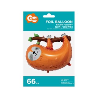 Balon foliowy leniwiec - brązowy 79 cm Godan (BF-HLNB)
