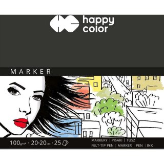 Blok artystyczny do markerów 100g 25k [mm:] 200x200 Happy Color (HA 3710 2020-A25)
