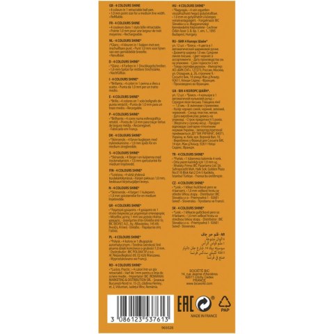 Długopis olejowy SHINE wkład mix 1,0mm Bic (964773)