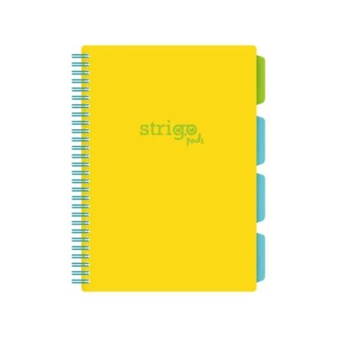 Kołozeszyt (kołonotatnik) NEON ŻÓŁTY B5 100k. 80g krata Strigo (PADS014)