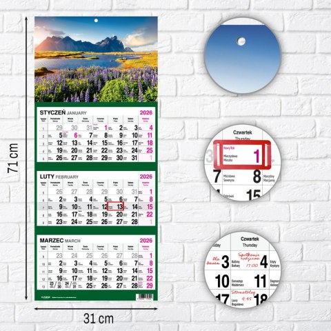 Kalendarz ścienny GÓRY 310mm x 790mm Press