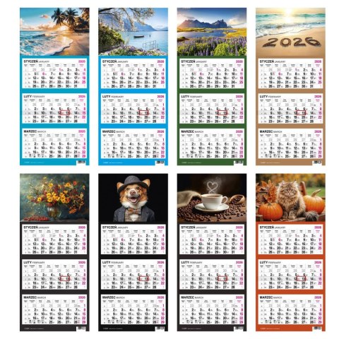 Kalendarz ścienny GÓRY 310mm x 790mm Press