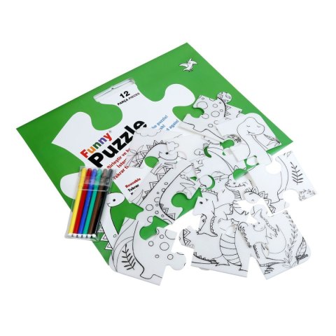 Puzzle DINOZAURY 25x19cm 12 el 12 el. Strigo (BIAŁE)