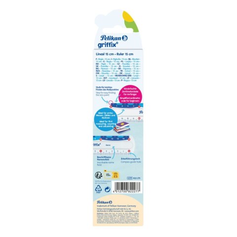 Linijka plastik Griffix 822275 15cm Pelikan (300000445)