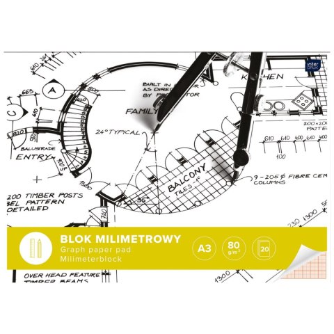 Blok milimetrowy A3 20k Interdruk (BLMIA3)