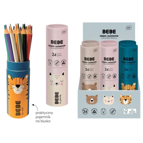 Kredki ołówkowe BB KIDS FRIENDS BOYS 24k tuba 24 kol. Noster