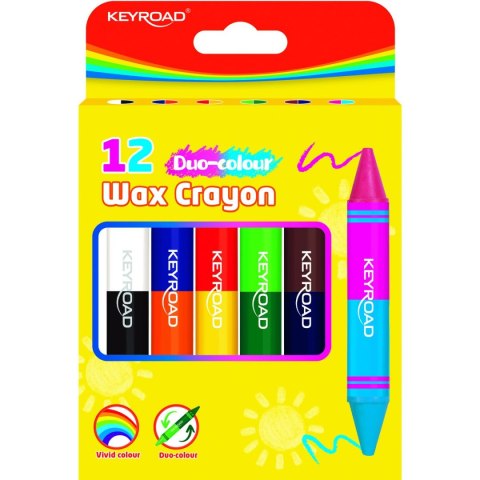 Kredki świecowe 6 szt dwustronne 6 kol. Keyroad (KR972803)