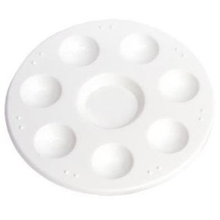 Paletka malarska okrągła 8 wgłębień biała plastikowa śr. 120mm Titanum