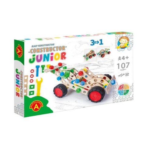 Gra edukacyjna CONSTRUCTOR JUNIOR 3X1 SPORTCAR Mały konstruktor Alexander