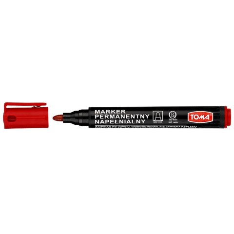 Marker permanentny wkład czerwony 1,0-5,0mm okrągła końcówka Toma (TO-222 2 2)