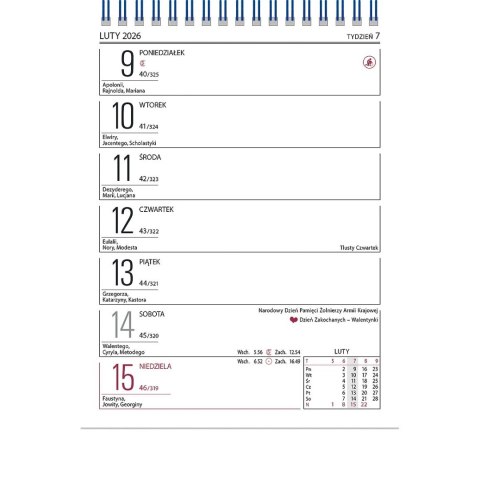 Kalendarz biurkowy MERKURY 152mm x 225mm Wydawnictwo Telegraph
