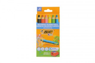 Kredki ołówkowe MULTISURFACE 6 szt + temperówka 3086123727816 6 kol. Bic (515220)