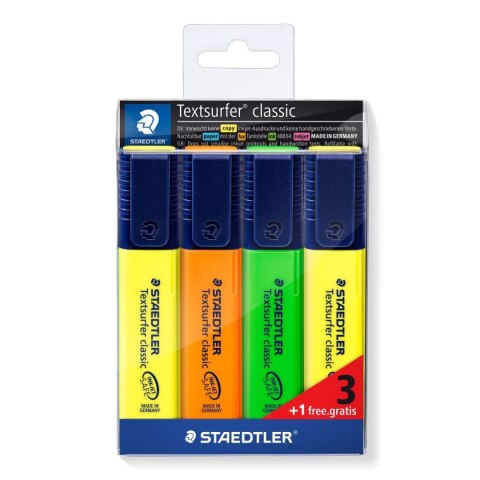 Zakreślacz 4 kolory wkład mix 1-5mm Staedtler (s 364-S WP4P)