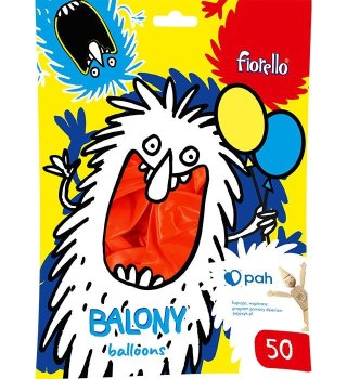 Balon gumowy metaliczny czerwony 12cal Fiorello (170-2634)
