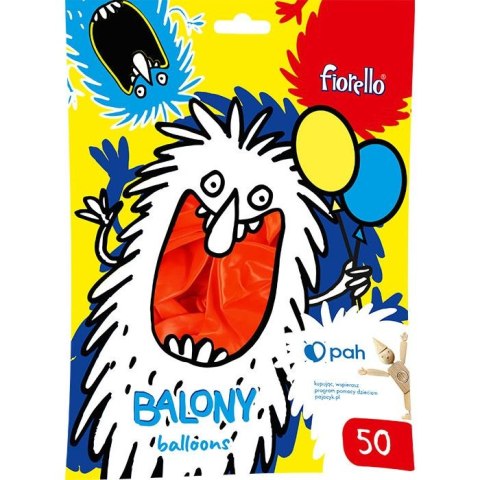 Balon gumowy metaliczny czerwony 12cal Fiorello (170-2634)