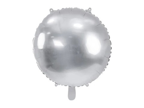 Balon foliowy okrągły Pastylka srebrny 31cal Partydeco (FB178-018)