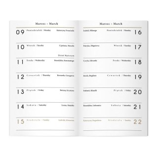 Kalendarz książkowy (terminarz) KIESZONKOWY 90mm x 155mm Interdruk (MIĘKKA OPRAWA)