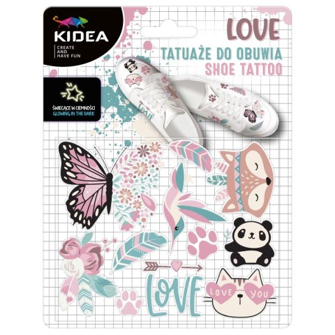 Tatuaż Love TATUAŻE DO OBUWIA ŚWIECĄCE W CIEMNOŚCI Kidea (TZOLKA)