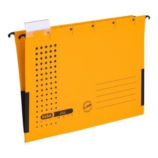 Teczka zawieszkowa Chic Ultimate z płóciennymi bokami A4 żółty karton 230g Elba (100552103)