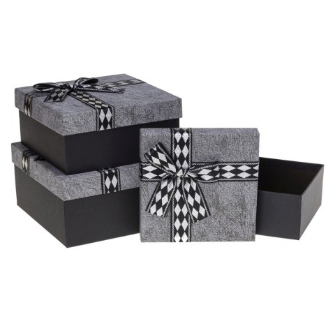 Pudełko na prezent Rozette (PUG-24254-KW GREY set 3 pcs)