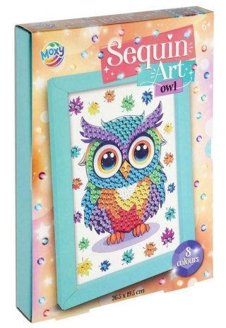 Zestaw kreatywny dla dzieci obraz z ramą, cekinowy sowa Grafix
