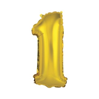 Balon foliowy cyfra 1 złoty 35 cm Godan (FG-C35Z1)