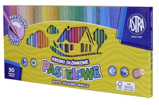 Kredki ołówkowe pastelowe 50 kol. Astra