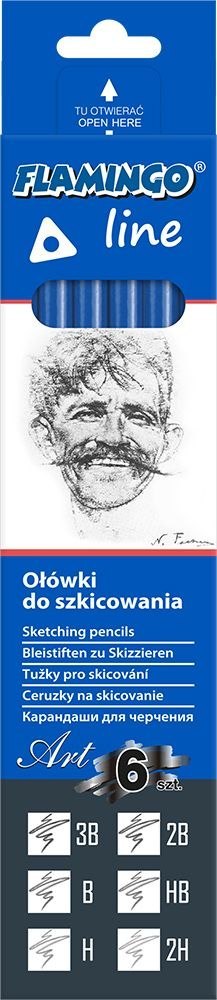Ołówek w kartonowym pudełku (różne) Flamingo Line