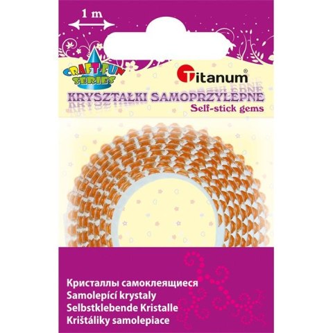 Taśma ozdobna Craft-Fun Series samoprzylepna z kryształkamix1 [mm x m] pomarańczowa Titanum (TZ022-1)