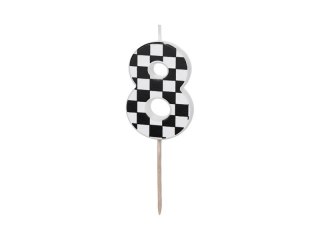 Świeczka urodzinowa Cyferka 8, 5.5 cm, mix Partydeco (SCU7-8)