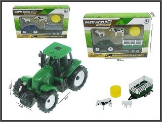 Traktor 16cm 3 przyczepy + akcesoria Hipo (H13608)
