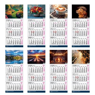 Kalendarz ścienny PREMIUM trójdzielny A4 Press (WIDOK)