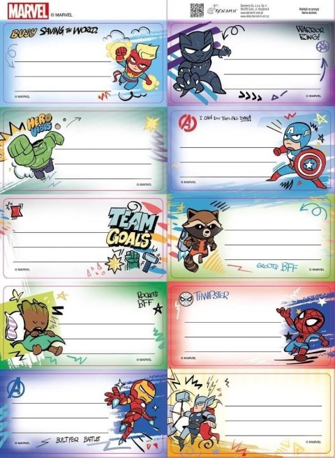 Naklejka na zeszyt Avengers Beniamin