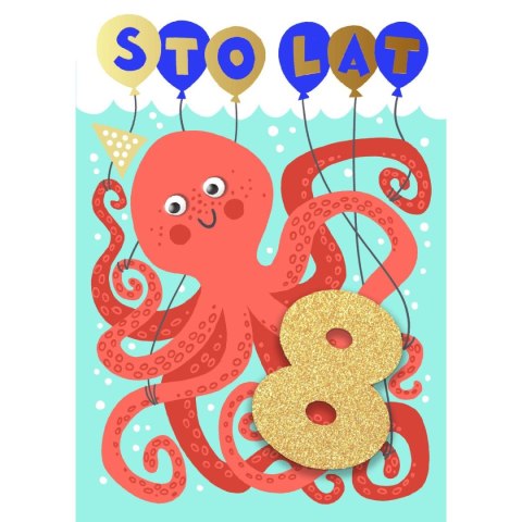 Kartka składana Cyferki brokatowe B6 [mm:] 120x170 Art Nuvo (5902973358629)