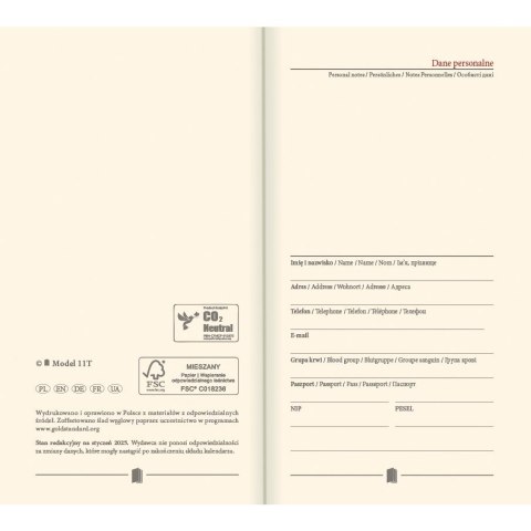 Kalendarz książkowy (terminarz) A6 Lucrum (TS11)